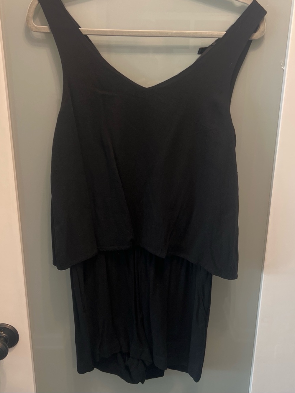 Black V-Neck Layered Women’s Romper